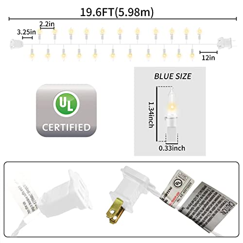 White Wire Clear 100 Incandescent Bulb Mini String Lights for Indoor Christmas Tree Garland Birthday Wedding Party Festival Decoration (100 Count)