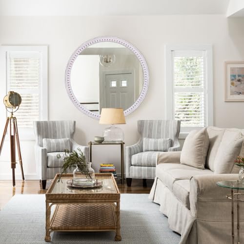 30 Inch Farmhouse Round Mirror for Wall Decor