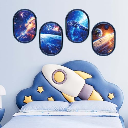 3D Universe Galaxy Space Wall Stickers (4 Count)
