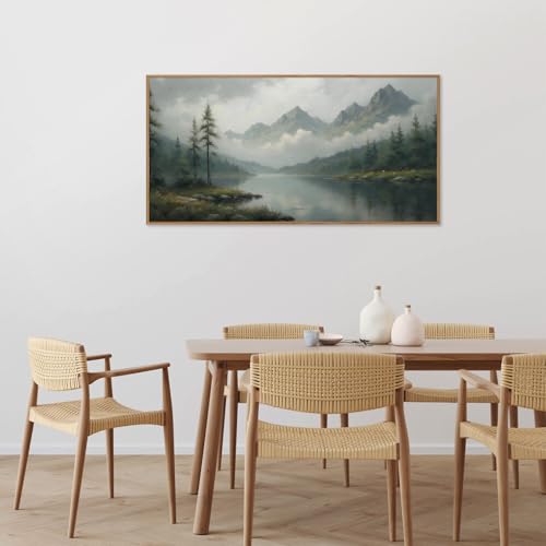 Large Green Forest Framed Canvas Wall Art