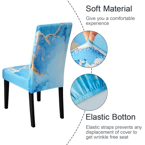 Ink Art Painting Chair Covers for Dining Room Set of 4