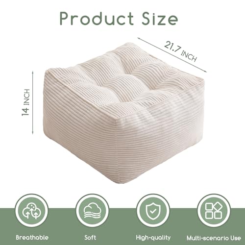 Square Stuffed Pouf Ottoman