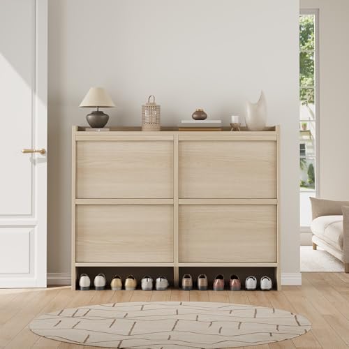 Shoe Cabinet with 4 Flip Drawers