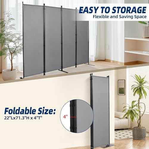 4 Panel Wide Room Divider Wall Screen for Room Separation