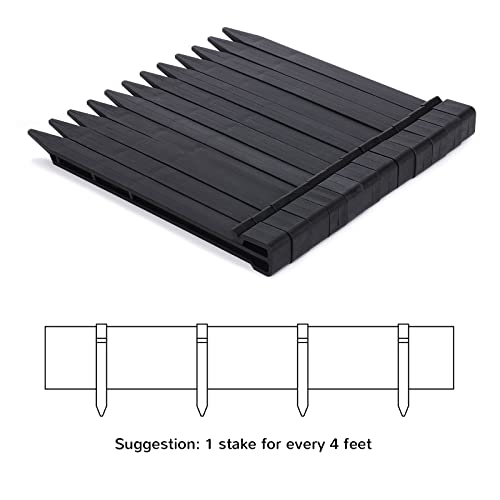 Anleolife 20ft Flexible Plastic Landscape Edging Coil with 6 Stakes