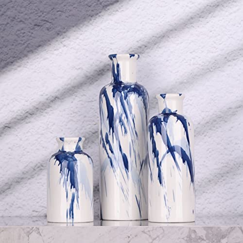Blue Ceramic Vase Set (3 Per set)