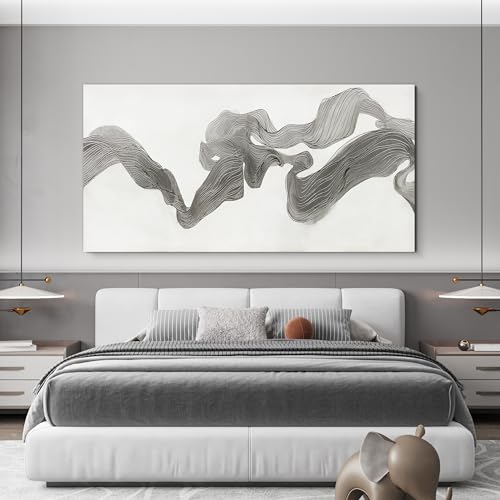 Abstract Wall Art Decor Large Modern Wall Art Decor Oversized Wall Art Pictures for Living Room Abstract Canvas Art Wall Decor Gray White Wall Art Prints Artwork for Walls Home Office Decor 29" X 58"