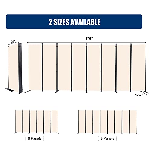 8 Panel Wide Room Divider Wall Screen for Room Separation