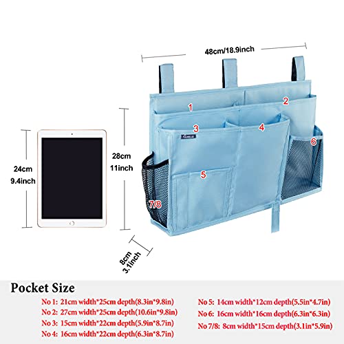 Bedside Caddy Hanging Bed Organizer Storage Bag Pocket for Bunk and Hospital Beds