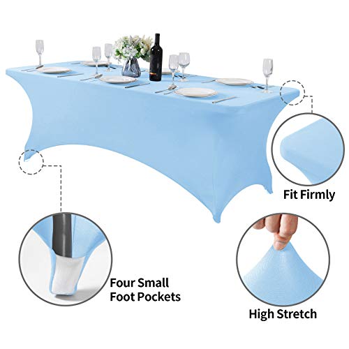 2Pack Spandex Table Cover for 8FT or 4ft or 6ft Table Universal Fitted Stretch Tablecloth for Party (2 Count)