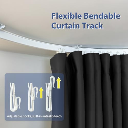 Room Divider Ceiling Mounted Curtains Track Sets Extra Wide Blackout Curtain Flexible Tracks for Bedroom Privacy Partition Separator