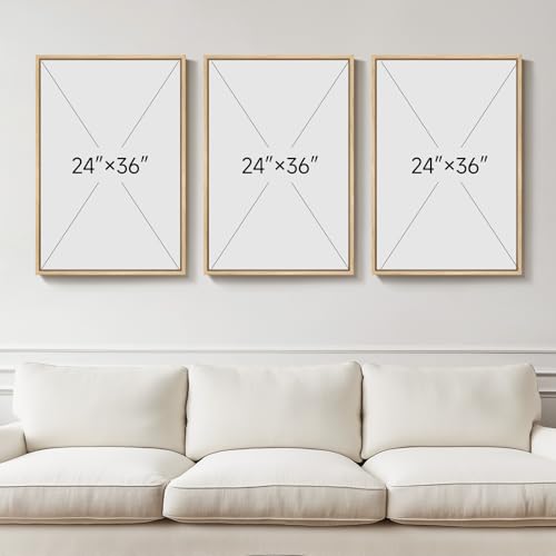 Large Framed Green Abstract Wall Art for Living Room (3 Count)