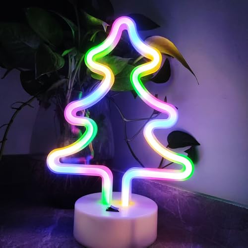Christmas Tree Neon Light Signs for Bedroom Bedside Dorm Wall Decor