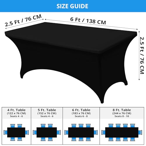 Bulk 10 Pack 6Ft Tablecloths for Hotels (10 Count)