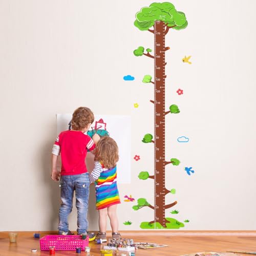 Tree Self adheve Vinyl Nursery Wall Decal Baby Growth Chart Sticker for Bedroom Play Room