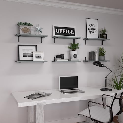 Floating Shelves Set of 6 for Wall Decor & Storage (6 Count)