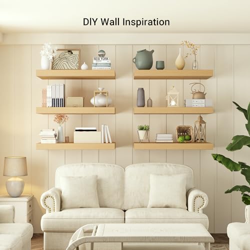 72 x 12 Deep Floating Shelves Wall Mounted Set of 2 Black