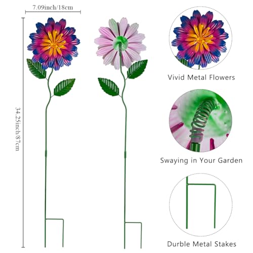 Metal Flowers for Outside (3 Count)