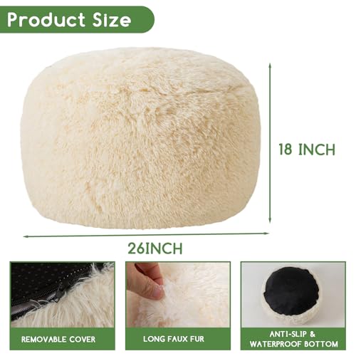 Round Stuffed Pouf Ottoman