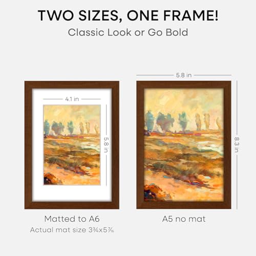 A5 Brown Oak Picture Frame