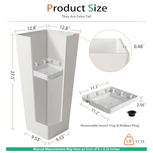 Tall Planters for Outdoor Plants (2 Count)