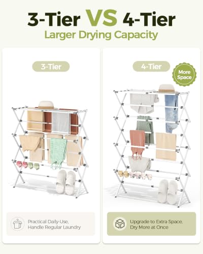 4 Tier Foldable Clothes Drying Rack