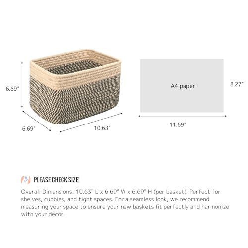 Small Cotton Rope Basket (3 Count)