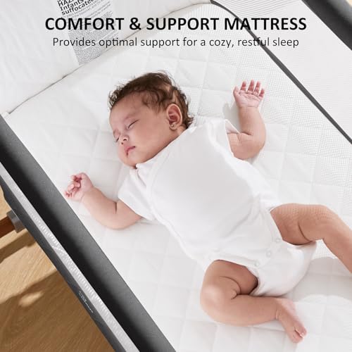 3-in-1 Baby Bassinet, Bedside Sleeper & Rocking Bassinet for Newborn
