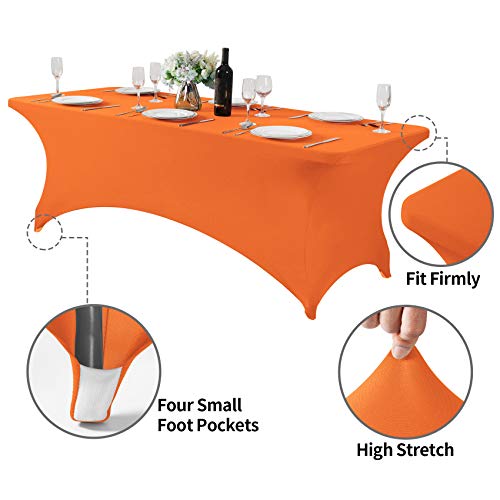 2Pack Spandex Table Cover for 8FT or 4ft or 6ft Table Universal Fitted Stretch Tablecloth for Party (2 Count)