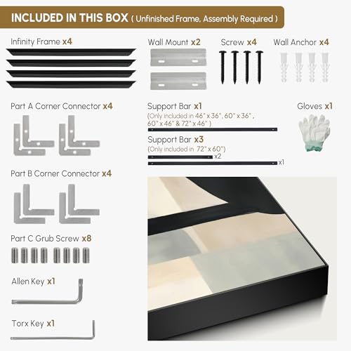 36"x46" Extra Large Framed Wall Art Modern Neutral Abstract Geometric in Black and Beige