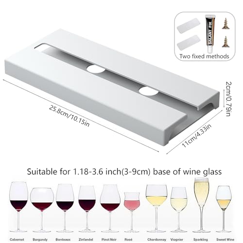 2 Pcs Wine Glass Holder Under Shelf or Cabinet Punch (2 Count)