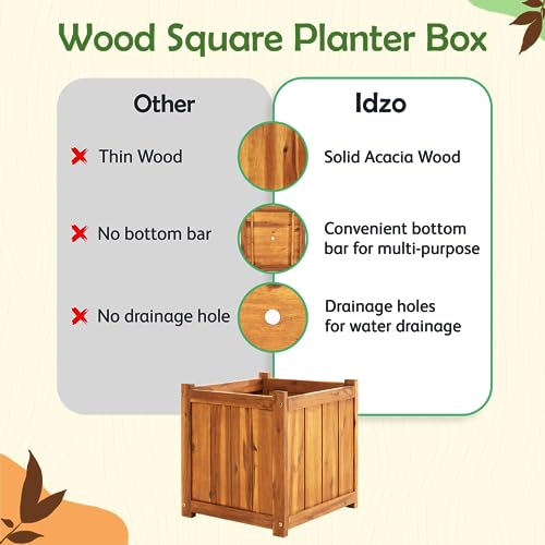 Set of 2 Hardwood Outdoor Flower Box (2 1)