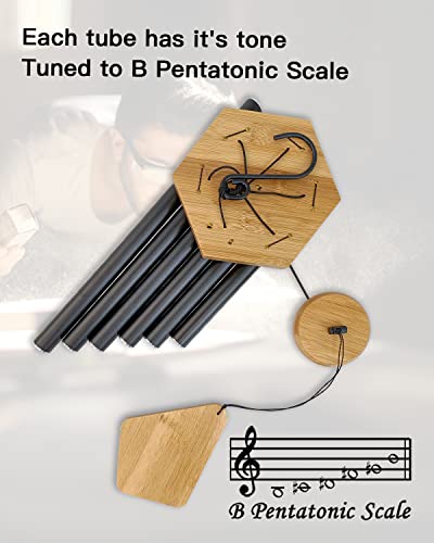 Memorial Wind Chimes 30 inch Black Deep Tone Sympathy Gift Patio Porch Home