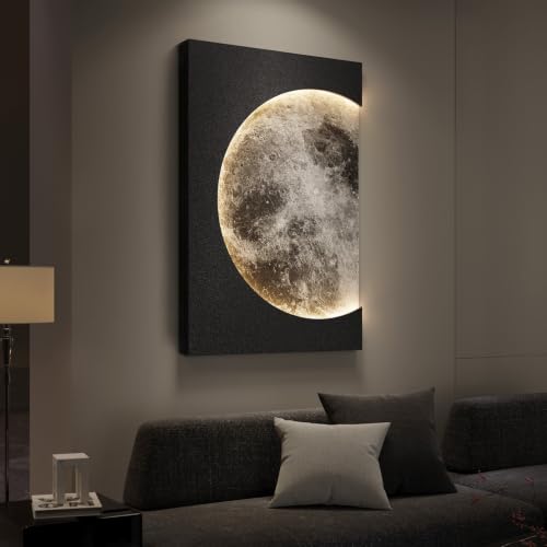 Large 3D LED Moon Wall Art