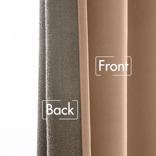 Blush Beige Velvet Pinch Pleat Blackout Curtains W52 X L96 Inches (2 Count)