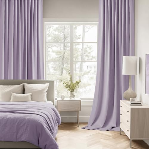 Lilac Back Tab Blackout Curtains 52x84 Inch Length 2 Panels Set (2 Count)