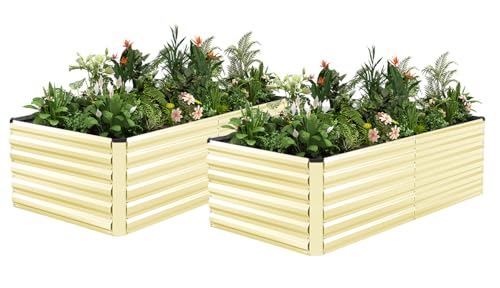 6x3x2ft Outdoor Metal Raised Garden Bed (2 Count)