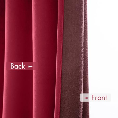 Berry Blackout Velvet Curtains Drapes 108 Inch Long 52"x108" Bedroom (2 Count)