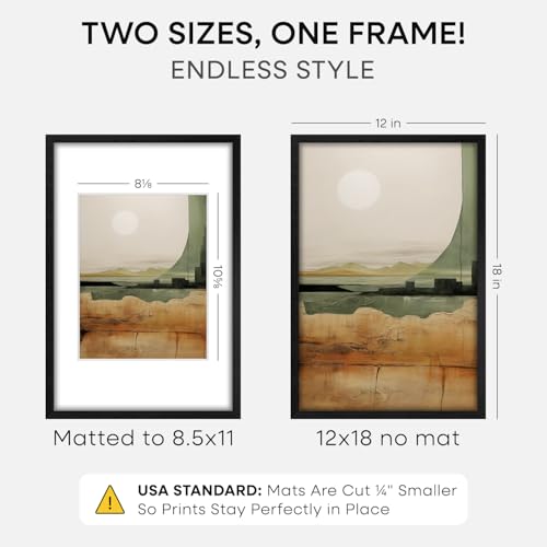 12x18 Black Oak Picture Frame