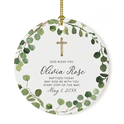 Personalized Round Ceramic Porcelain Christmas Ornament Gift