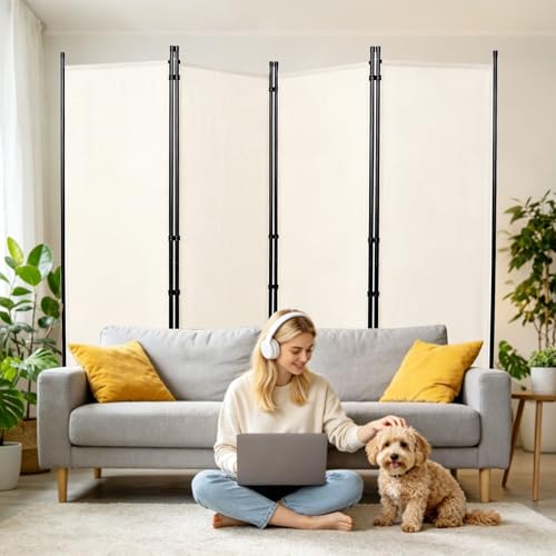 4 Panel Wide Room Divider Wall Screen for Room Separation