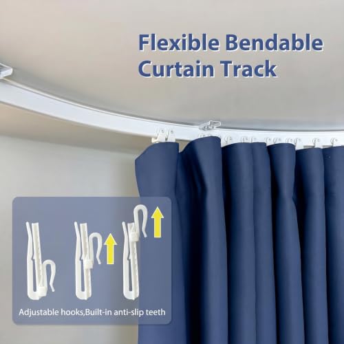 Room Divider Ceiling Mounted Curtains Track Sets Extra Wide Blackout Curtain Flexible Tracks for Bedroom Office Privacy Partition Separator
