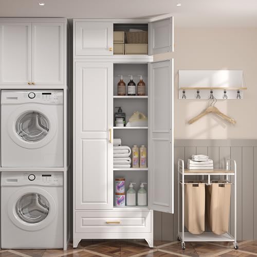 90" Metal Storage Cabinet with Doors and 3 Adjustable Shelves