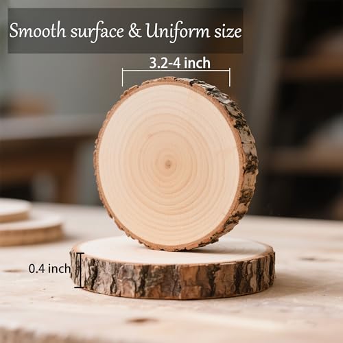 Unfinished Natural Wooden Slices 80 Pcs 3.2 (80 Count)