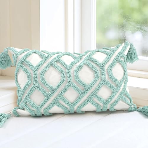 Lumbar Boho Pillow Covers 12x20 Tufted for Couch