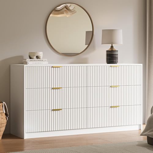 White 6 Drawer Dresser for Bedroom