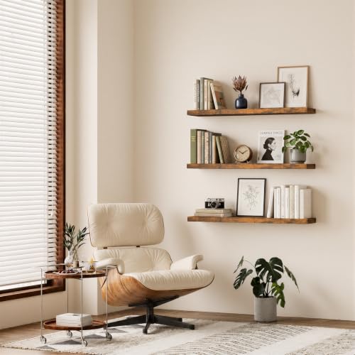Rustic Brown Floating Shelves 47.2in