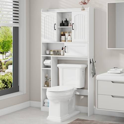 Over The Toilet Cabinet with 2 Barn Doors & Sliding Door