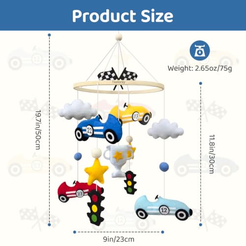 Baby Mobile for Crib Race Car Crib Mobile for Boys Newborn Gifts