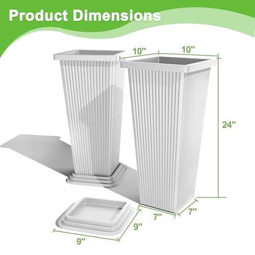 Set of 2 Tall Planters for Outdoor Plants (2 Count)